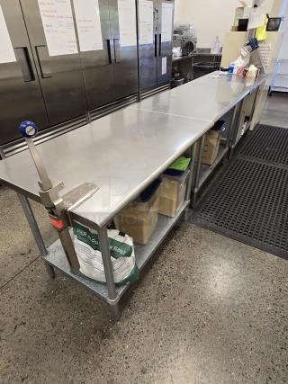 Stainless Steel Prep Tables With Galvanized Undershelves and Can Opener. 4x Your Bid