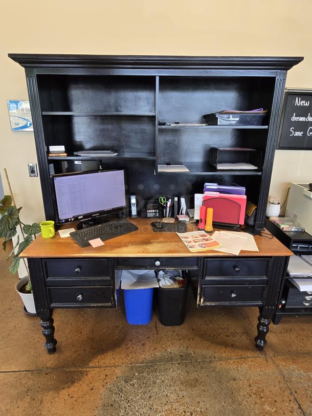 OUTSTANDING!! Wooden Office Computer Desk, With 4 Shelfs And 5 drawers - Image 1 of 1