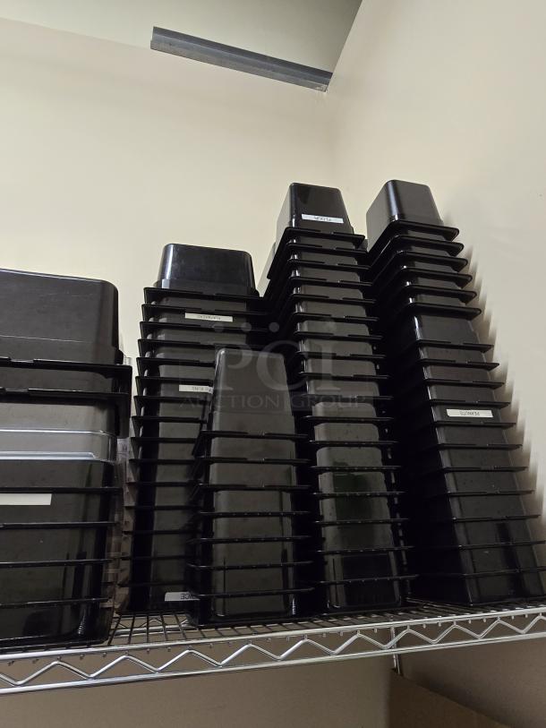LIGHTLY USED! 1/4 Size Black Polycarbonate Food Pans - 6" Deep. 24x Your Bid - Image 2 of 2