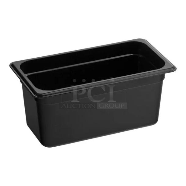 NICE! 1/3 Size Black Polycarbonate Food Pans - 6" Deep. 40x Your Bid. - Image 1 of 2