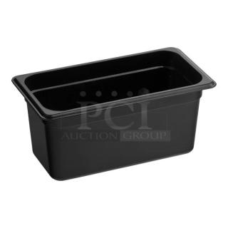 NICE! 1/3 Size Black Polycarbonate Food Pans - 6" Deep. 40x Your Bid.