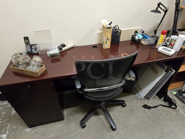 SOLID Office Desk With (3) Drawers. - Image 1 of 1