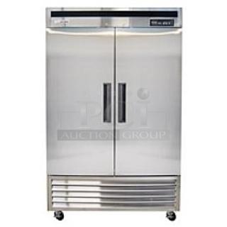 LIKE NEW!! Saturn S49F Two Door Stainless Steel Bottom Mount Reach-In Freezer. IN PERFECT WORKING ORDER!