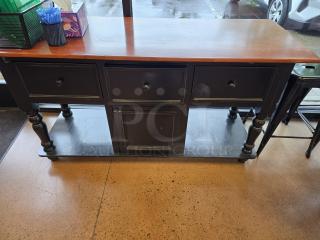 SOLID! Wooden Buffett with (3) Sliding Drawers and (1) Door Storage Base.
