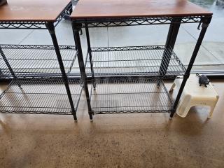 LIKE NEW! Metro Epoxy Coasted Super Adjustable 24" Wide Metroseal 3, 3-Shelf Wire Stationary Shelves With Corner Release System. 2x Your Bid