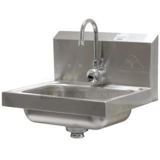 LIKE NEW CONDITION! Advance Tabco 7-PS-61 Hand Sink with Hands-Free Automatic Faucet 17x15x13-1/2