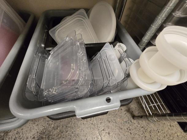 ALL FOR ONE! Various Food Pan Lids, Multiple Shapes and Sizes. Includes Bus Pan. - Image 1 of 1
