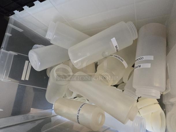 Squeeze Bottles. 2 Boxes of Different Size and Shape Liquid Ingredient Containers & Squeeze Bottles. 25x Your Bid. - Image 1 of 2