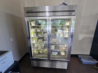 LIKE NEW!! True T-49FG~FGD01 54 1/8" 2 Section Glass Door Reach-In Freezer with LED Lighting. IN PERFECT WORKING ORDER!! S/N: 5208263