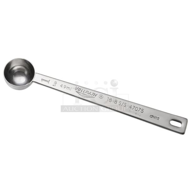 LIKE NEW Vollrath 47075 1 tsp. stainless steel measuring spoon, heavy-duty, 6"x1"x0.75", clear markings, 18-8 S/S.
