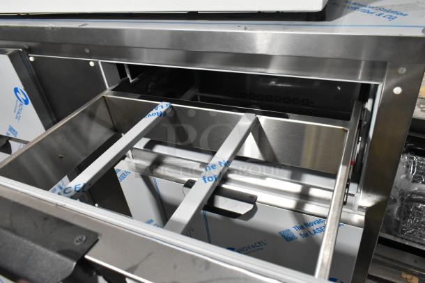 BRAND NEW SCRATCH AND DENT! Beverage Air WTFD60AHC-4 Stainless Steel Commercial 4 Drawer Work Top Freezer on Commercial Casters. 115 Volts, 1 Phase. - Image 3 of 8