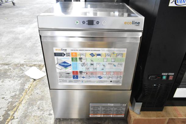 BRAND NEW SCRATCH AND DENT! 2023 Hobart EUH Stainless Steel Commercial Hi Temp High Temperature Undercounter Dishwashing Machine. 208-240 Volts, 1 Phase. - Image 1 of 8