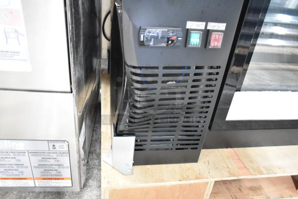 BRAND NEW SCRATCH AND DENT! 2025 Avantco 178UBB48SHC 48" Black Counter Height Narrow Sliding Glass Door Back Bar Refrigerator with LED Lighting. 115 Volts, 1 Phase. - Image 3 of 6