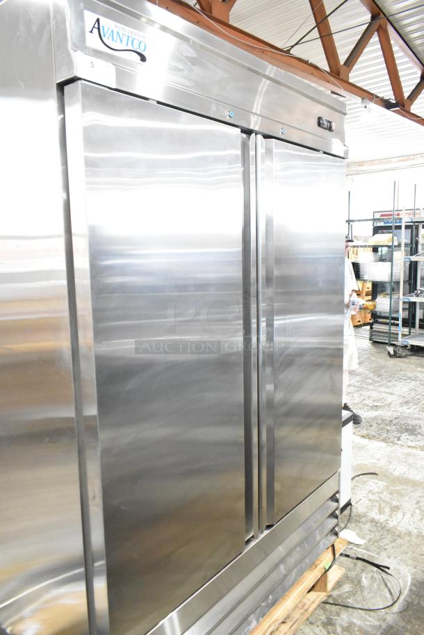 BRAND NEW SCRATCH AND DENT! 2024 Avantco 178SS2FHC Stainless Steel Commercial 2 Door Reach In Freezer. 115 Volts, 1 Phase. - Image 1 of 8