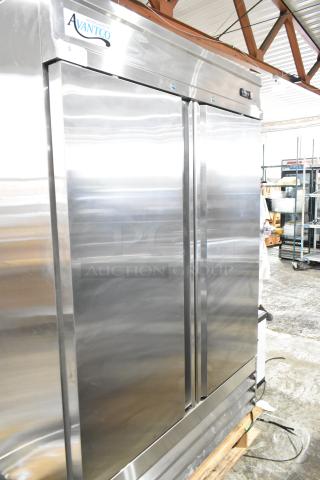 BRAND NEW SCRATCH AND DENT! 2024 Avantco 178SS2FHC Stainless Steel Commercial 2 Door Reach In Freezer. 115 Volts, 1 Phase.