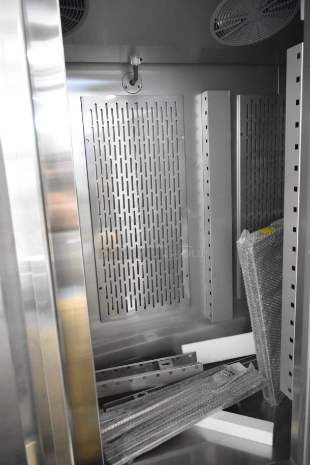 BRAND NEW SCRATCH AND DENT! 2025 Avantco 178SS3FHC Stainless Steel 3 Door Reach In Freezer w/ Poly Coated Racks. 115 Volts, 1 Phase. - Image 5 of 10