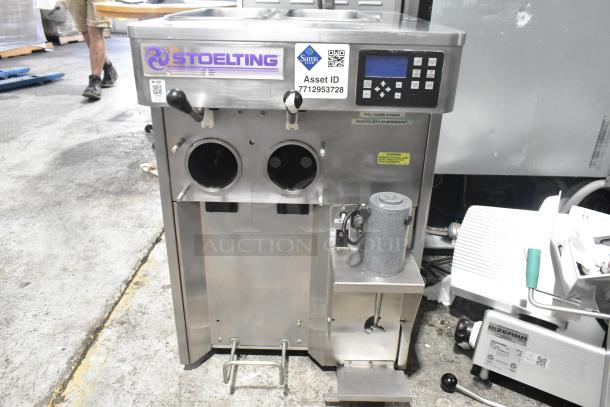 Stoelting F131-38I2 Stainless Steel Commercial Countertop 2 Flavor w/ Twist Soft Serve Ice Cream Machine. 208-240 Volts, 1 Phase. - Image 1 of 11
