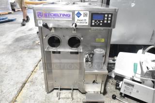 Stoelting F131-38I2 Stainless Steel Commercial Countertop 2 Flavor w/ Twist Soft Serve Ice Cream Machine. 208-240 Volts, 1 Phase. - Item #1194671