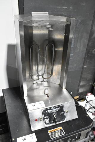 Junior Kronomatic JAS Stainless Steel Commercial Countertop Gyros Broiler Machine. 115 Volts, 1 Phase.
