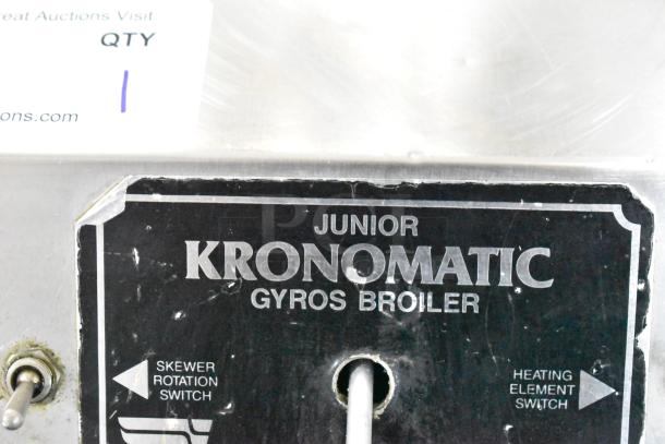 Junior Kronomatic JAS Stainless Steel Commercial Countertop Gyros Broiler Machine. 115 Volts, 1 Phase. - Image 3 of 11