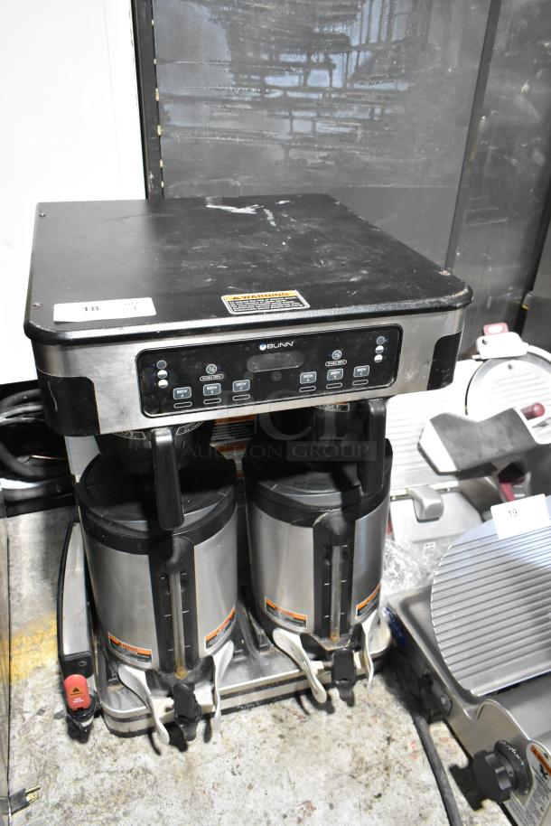 2018 Bunn ICB TWIN SH Stainless Steel Commercial Countertop Double Coffee Machine w/ Hot Water Dispenser, 2 Poly Brew Baskets and 2 Server Satellites. 120/240 Volts, 1 Phase. - Image 1 of 10