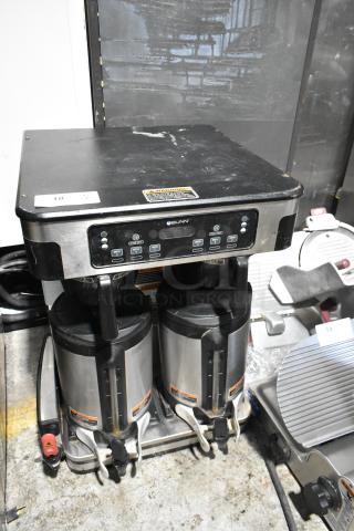 2018 Bunn ICB TWIN SH Stainless Steel Commercial Countertop Double Coffee Machine w/ Hot Water Dispenser, 2 Poly Brew Baskets and 2 Server Satellites. 120/240 Volts, 1 Phase. - Item #1194685