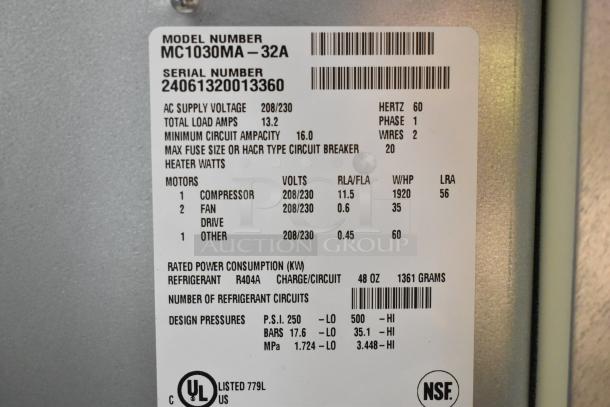 BRAND NEW SCRATCH AND DENT! 2024 Scotsman MC1030MA-32A Prodigy Elite® Series 30" Medium Cube Ice Machine. 1077 lb., 208/230 Volts, 1 Phase. - Image 6 of 8
