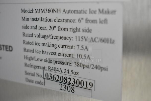 BRAND NEW SCRATCH AND DENT! 2023 Maxx Ice MIM360NH Stainless Steel Commercial Ice Head. 115 Volts, 1 Phase. - Image 7 of 8