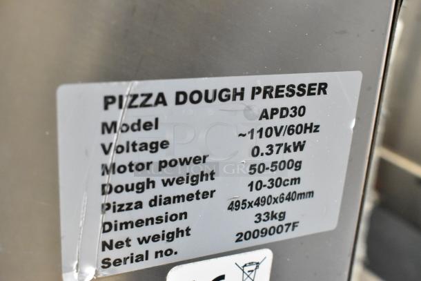 Vevor APD30 Stainless Steel Commercial Countertop Dough Sheeter. 110 Volts, 1 Phase. - Image 3 of 5