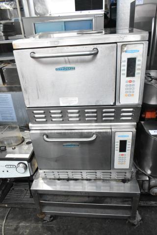 2 Turbochef NGC Stainless Steel Commercial Electric Powered Rapid Cook Oven on Equipment Stand. 208/240 Volts, 1 Phase. 2 Times Your Bid!