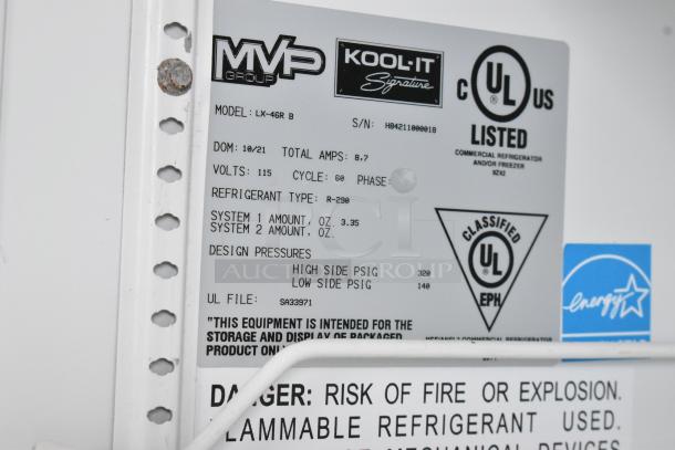 Kool It LX-46R B Metal commercial 2 Door Reach In Cooler Merchandiser w/ Poly Coated Racks on Commercial Casters. 115 Volts, 1 Phase. - Image 6 of 8