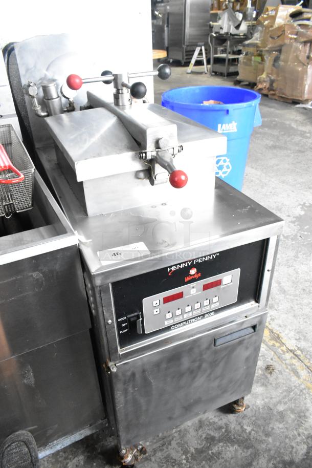 Henny Penny 500C Stainless Steel Commercial Floor Style Electric Powered Pressure Fryer on Commercial Casters. 208 Volts, 3 Phase. - Image 1 of 6