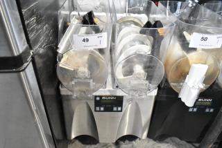 Bunn ULTRA-2 Stainless Steel Commercial Countertop 2 Hopper Slushie Machine. Missing Lids. 115 Volts, 1 Phase.