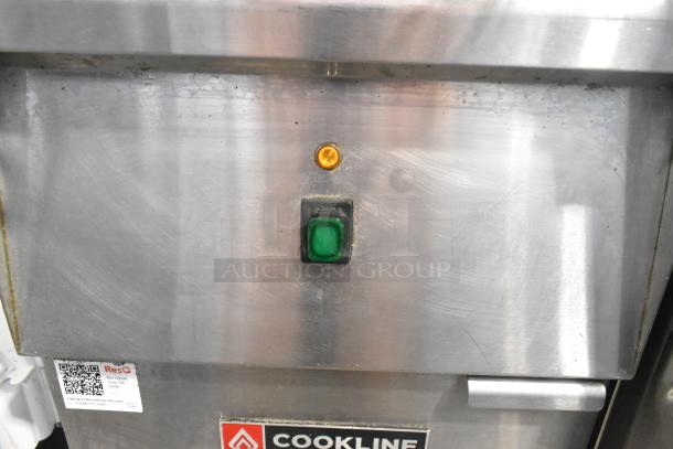 2022 Cookline CZ-40E Stainless Steel Commercial Floor Style Electric Powered Deep Fat Fryer w/ 2 Metal Fry Baskets. 240 Volts, 3 Phase. - Image 3 of 6