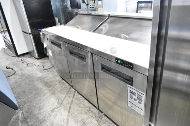 Kalifon KSR-72B Stainless Steel Commercial Sandwich Salad Prep Table Bain Marie Mega Top on Commercial Casters. 115 Volts, 1 Phase. - Image 2 of 9