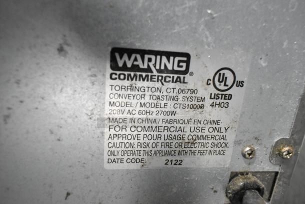 Waring CTS1000B Stainless Steel Commercial Countertop Electric Powered Conveyor Oven. 208 Volts, 1 Phase. - Image 3 of 3