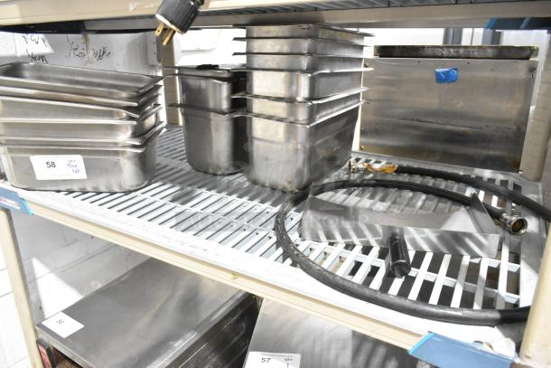ALL ONE MONEY! Tier Lot of Various Items Including Stainless Steel Drop In Bins and Pizza Peel. - Image 1 of 3