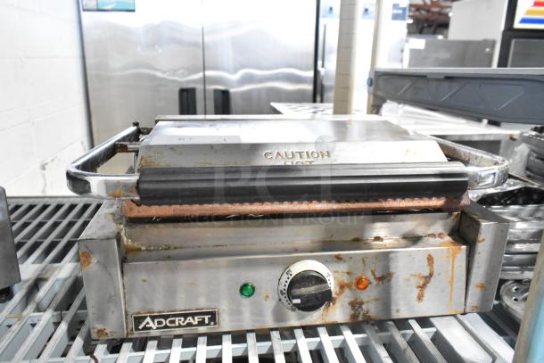 Adcraft SG-811EB Stainless Steel Commercial Countertop Electric Powered Panini Press. 120 Volts, 1 Phase. - Image 1 of 5
