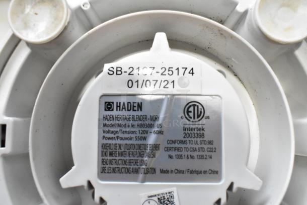 Haden HB03001-US Countertop Blender w/ Pitcher. 120 Volts, 1 Phase. - Image 3 of 4