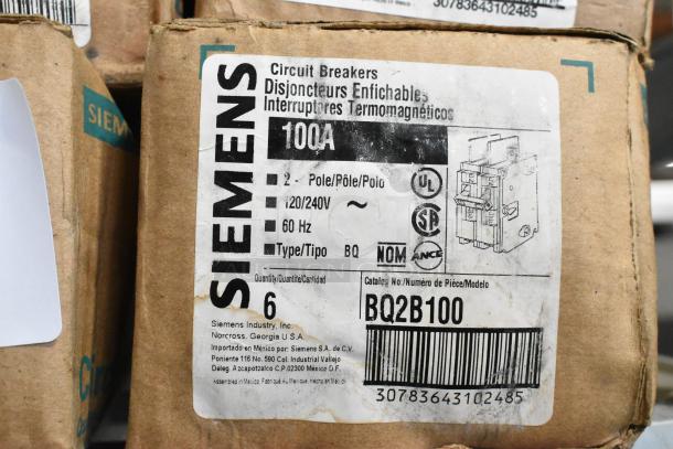 6 BRAND NEW IN BOX! Siemens 100A Circuit Breakers. 6 Times Your Bid! - Image 2 of 3