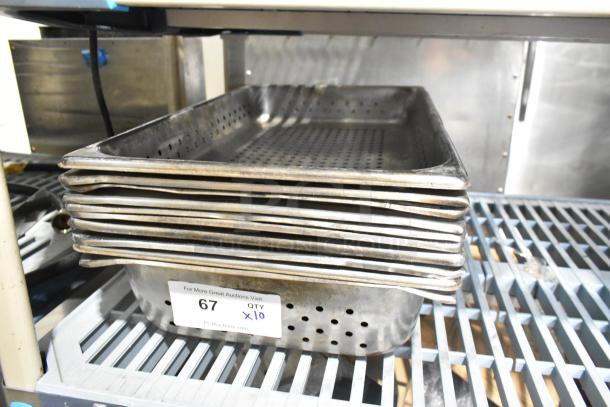 10 Stainless Steel Full Size Perforated Drop In Bins. 10 Times Your Bid! - Image 1 of 2