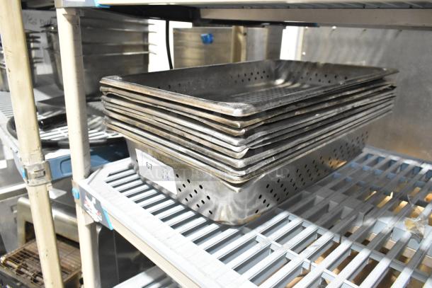 10 Stainless Steel Full Size Perforated Drop In Bins. 10 Times Your Bid! - Image 2 of 2