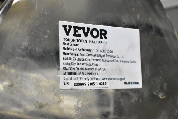 Vevor XZ-12A Stainless Steel Commercial Countertop Meat Grinder. 110 Volts, 1 Phase. - Image 4 of 4