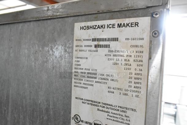 Hoshizaki KM-1601SWH Stainless Steel Commercial Ice Head on Scotsman BH1356E Commercial Ice Bin. 208-230 Volts, 1 Phase. - Image 8 of 8
