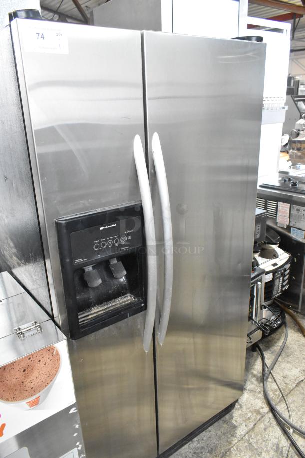 KitchenAid Stainless Steel Cooler w/ Freezer and Ice Dispenser. 115 Volts, 1 Phase. - Image 1 of 4