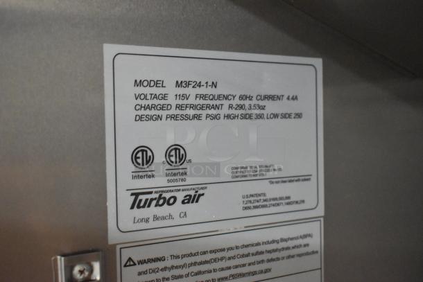 Turbo Air M3F24-1-N Stainless Steel Commercial Single Door Reach In Freezer on Commercial Casters. 115 Volts, 1 Phase. - Image 7 of 7