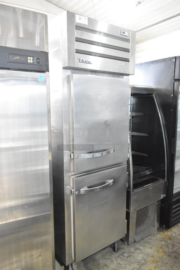 True STR1R-2HS-HC Stainless Steel Commercial 2 Half Size Door Reach In Cooler on Commercial Casters. 115 Volts, 1 Phase. - Image 1 of 8