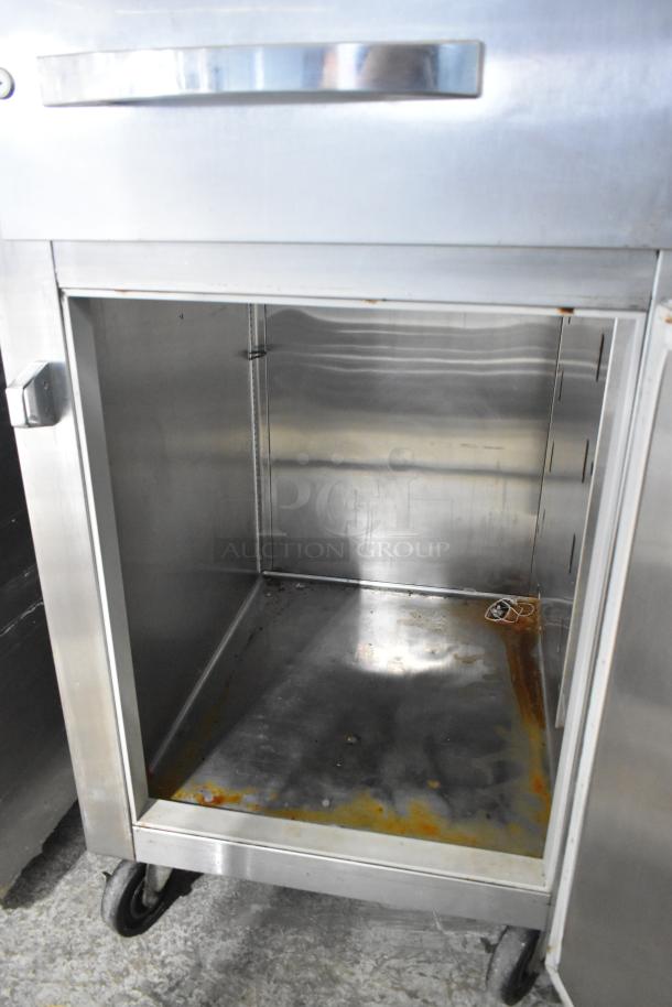 True STR1R-2HS-HC Stainless Steel Commercial 2 Half Size Door Reach In Cooler on Commercial Casters. 115 Volts, 1 Phase. - Image 6 of 8