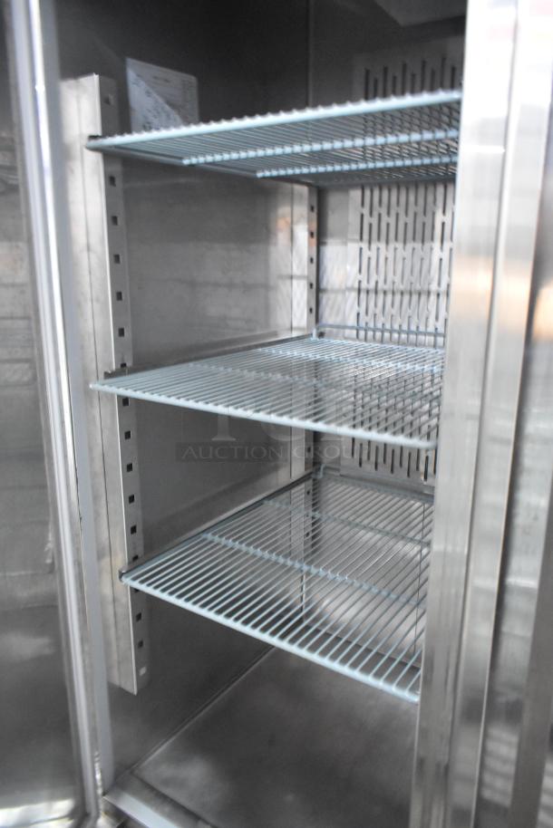 Avantco 178SS4FHC Stainless Steel Commercial 2 Door Reach In Freezer w/ Poly Coated Racks on Commercial Casters. - Image 5 of 9