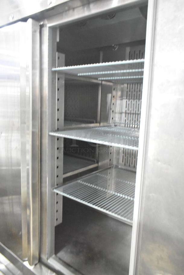 Avantco 178SS4FHC Stainless Steel Commercial 2 Door Reach In Freezer w/ Poly Coated Racks on Commercial Casters. - Image 6 of 9